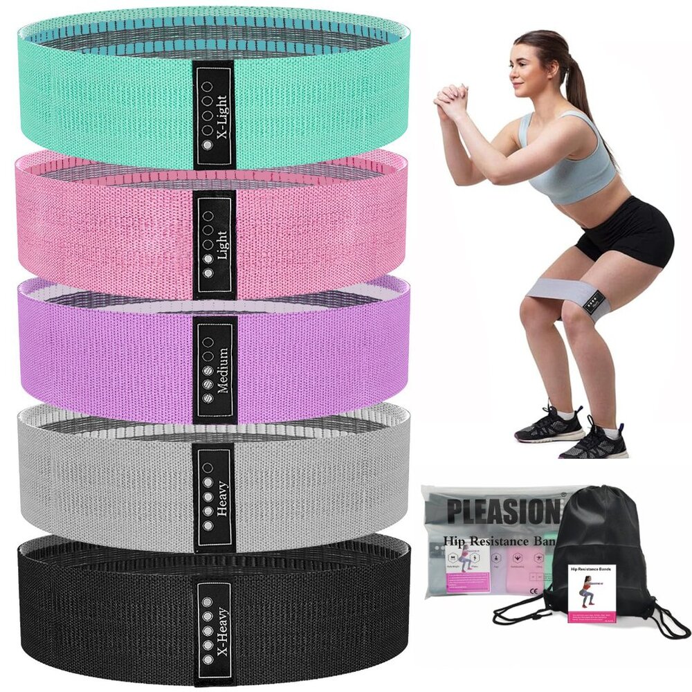 NEW 4 Pack Fabric Resistance Bands, Booty Bands